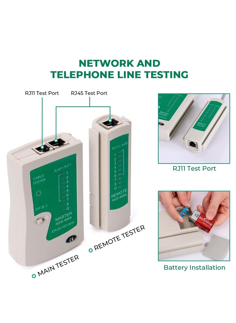 Network Tool Kits Professional Net Computer Maintenance LAN Cable Tester Repair Tools 8P8C 4P4C 6P6C Connectors RJ45 RJ11 Cat5 Cat6 Cable Tester Screwdriver Network Cable Crimper - Image 2