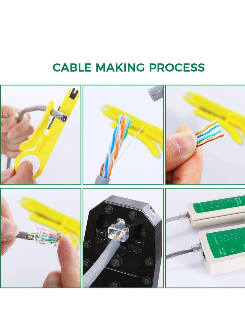 Network Tool Kits Professional Net Computer Maintenance LAN Cable Tester Repair Tools 8P8C 4P4C 6P6C Connectors RJ45 RJ11 Cat5 Cat6 Cable Tester Screwdriver Network Cable Crimper - Image 5