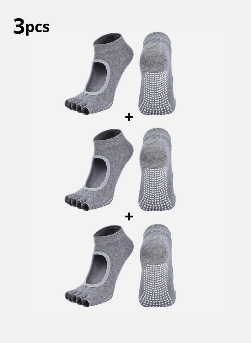 كانجرو 3 ازواج من جوارب يوغا بيلاتيس للياقة البدنية ومضادة للانزلاق كانجرو - Image 1