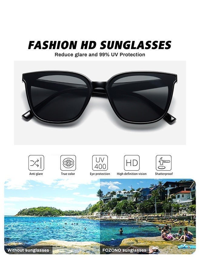 CIKJUK TR Sunglasses Men Women Fashion UV400 Protection Sun Glasses  Design Men's Women's Sunglass Trendy Sun Glas Travel Driving Shades Daily life Eyewear Black - Image 2