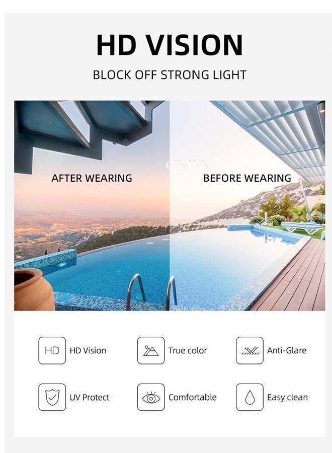 CIKJUK TR Sunglasses Men Women Fashion UV400 Protection Sun Glasses  Design Men's Women's Sunglass Trendy Sun Glas Travel Driving Shades Daily life Eyewear Black - Image 3