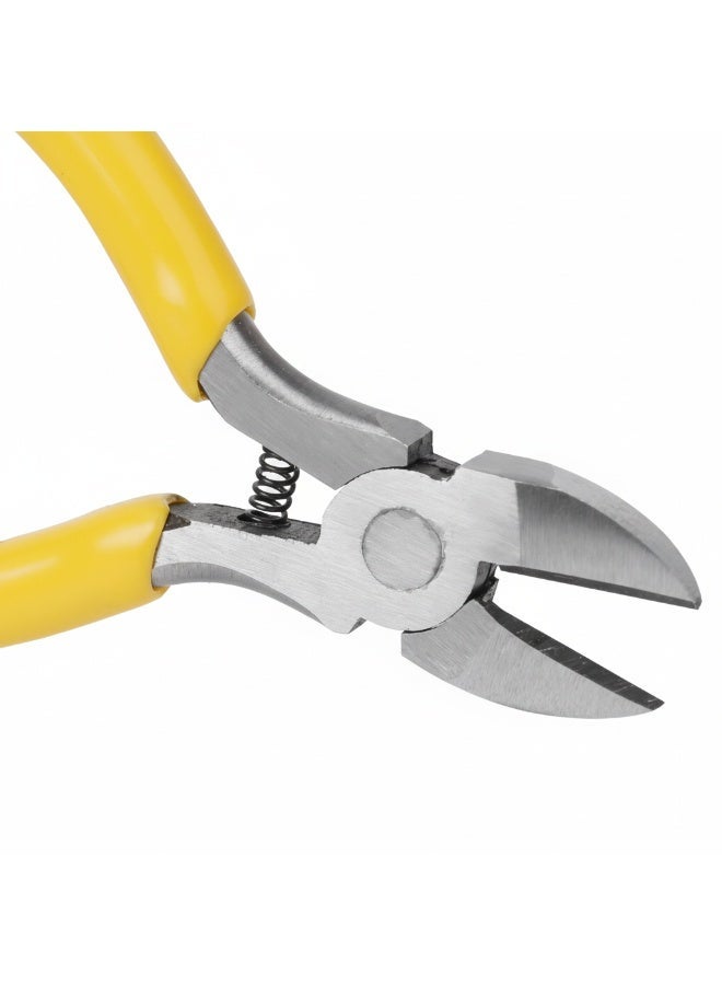 كماشة قطع دقيقة صغيرة 150 مم أداة يدوية مدمجة بمقابض صفراء غير قابلة للانزلاق فتح فك 6 مم هيكل فولاذي متين لقطع الأسلاك والإلكترونيات والمجوهرات وأعمال الإصلاح اليدوية - Image 4