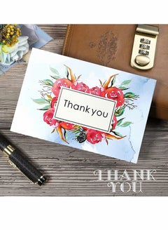 KASTWAVE Thank You Cards Pack of 24, Flower Designs Elegant Bulk Thank You Notes, Ink Painting Series Thank You Cards, Gratitude Cards with 24 Stickers and 24 Envelopes for All Occasions, 6 Styles  - Image 2