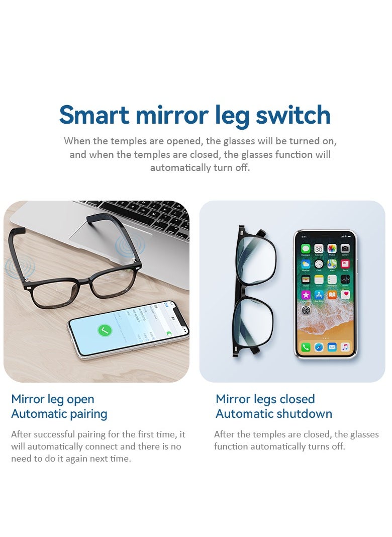 GULFLINK Smart Glasses For Men Bluetooth Glasses With Voice Assistant Bluetooth Sunglasses For All Smart Bluetooth Devices Black  - Image 4