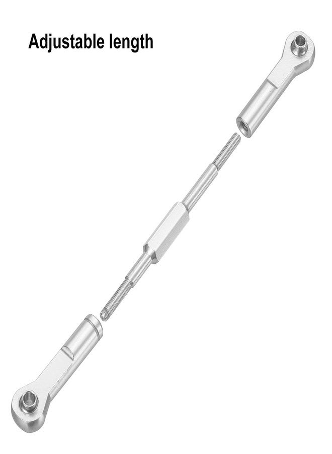 MECCANIXITY 2 Pcs Steering Servo Turnbuckle Rod RC Aluminum Alloy Linkages for HSP 1/10 94123 On-Road RC Car (Silver Tone, 96mm) - Image 4