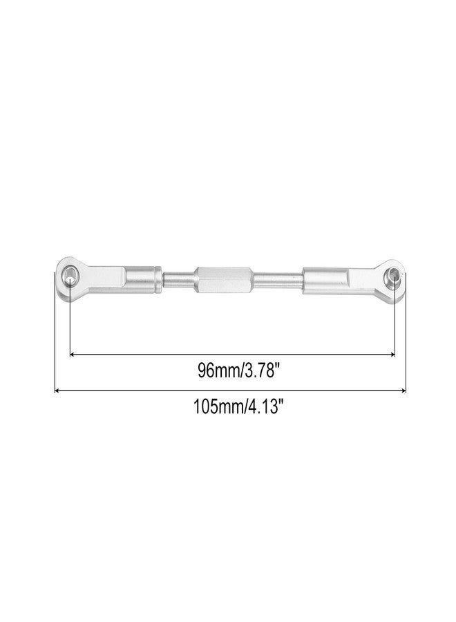 MECCANIXITY 2 Pcs Steering Servo Turnbuckle Rod RC Aluminum Alloy Linkages for HSP 1/10 94123 On-Road RC Car (Silver Tone, 96mm) - Image 2
