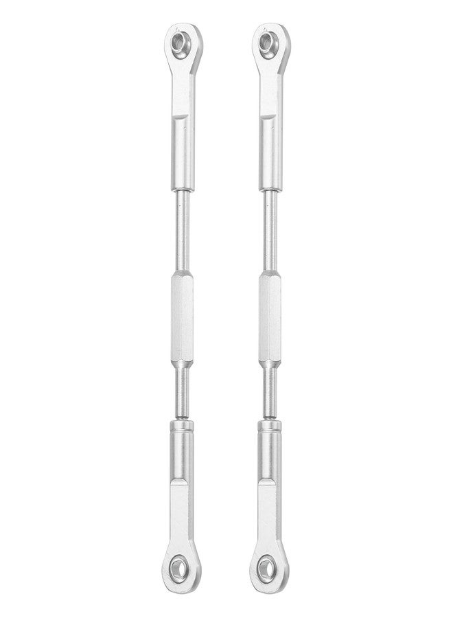 MECCANIXITY 2 Pcs Steering Servo Turnbuckle Rod RC Aluminum Alloy Linkages for HSP 1/10 94123 On-Road RC Car (Silver Tone, 96mm) - Image 1