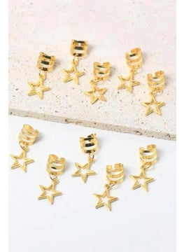 Bahels Gold Bohema Star Hair Earring Clasp Set 5 Pieces  - Image 2