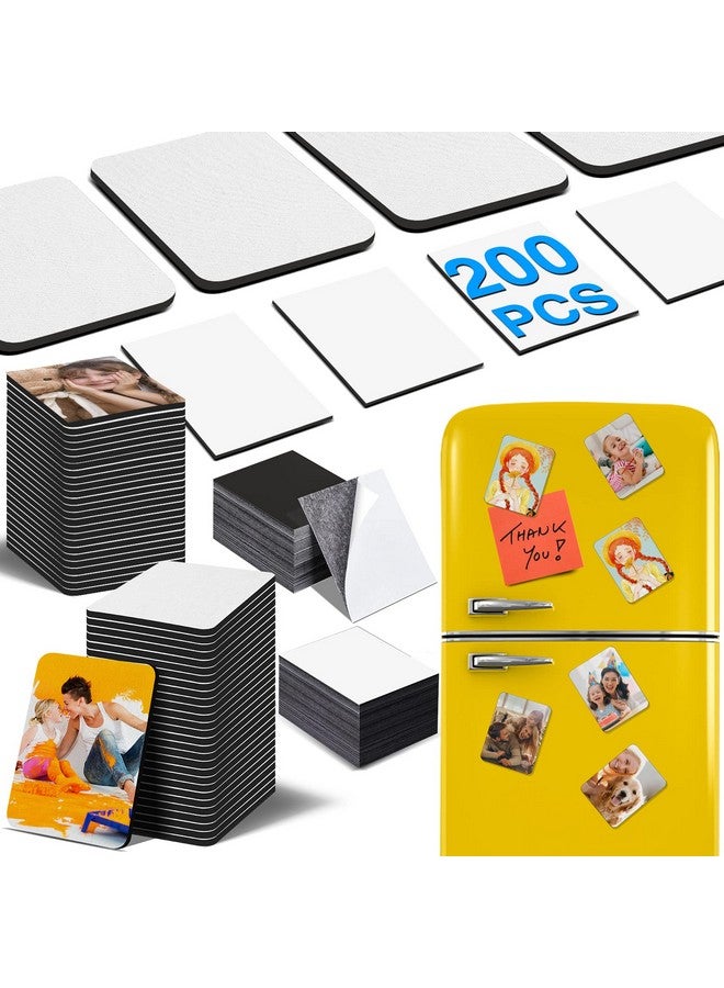 NEOACT 200Pcs Sublimation Magnet Blanks Set,Personalized Sublimation Refrigerator Magnet for Home Kitchen Microwave Oven Decor&Office Calendar with 100PCS Blank Rubber Pad(6x8cm), 100PCS DIY Soft Magnetic - Image 1