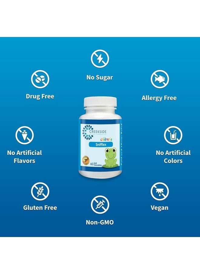 Creekside Natural Therapeutics - Creekside Naturals Snifflex Cold And Allergy Relief For Children With Elderberry For Immune Support Pediatrician Formulated With Nac Quercetin And Bromelain Zero Sugar Vegan 60 Soft Chewables - Image 1