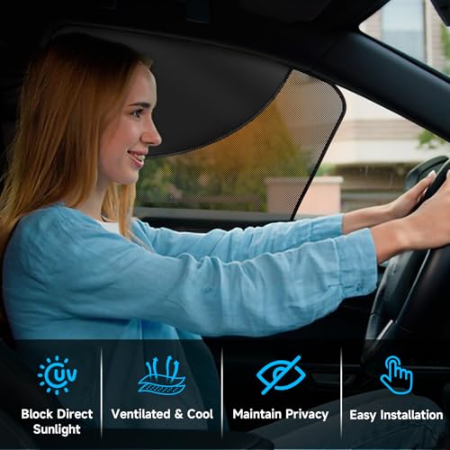LSTRAGY 2 PCS Car Window Shades Magnetic Double Layer Car Side Window Sun Shades with Full ShadeHalf Shade Front Window Covers for DriverCar Accessories - Image 3