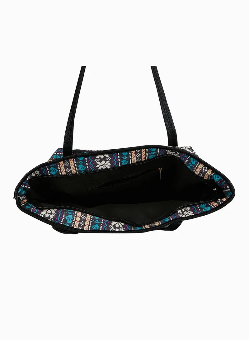 Ginger Abstract Print Shopper