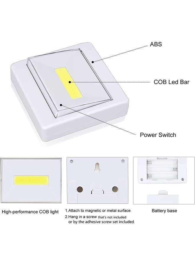 Closet Light, Super Bright, Battery Operated, Stick Anywhere, 200 LM Cob Led Lamp, Light Switch Nightlight, Tap Lights for Closet, Shed, Attic, Emergency (4 Pack) - Image 3