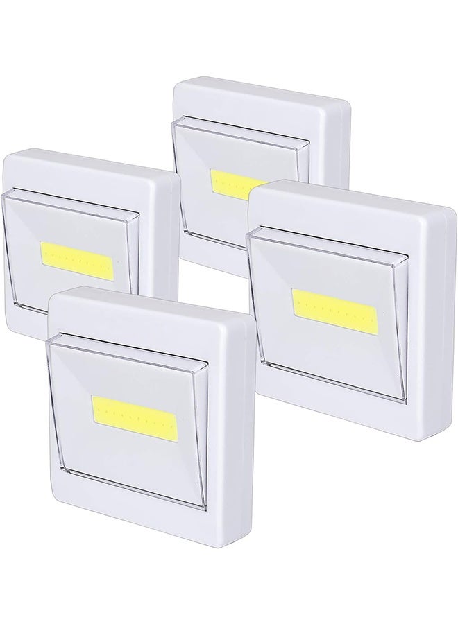 Closet Light, Super Bright, Battery Operated, Stick Anywhere, 200 LM Cob Led Lamp, Light Switch Nightlight, Tap Lights for Closet, Shed, Attic, Emergency (4 Pack) - Image 1