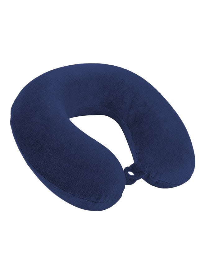 Soufa Dibaj Velvet Neck and Travel Pillow 30x25x10 cm - Dark Blue - Image 2