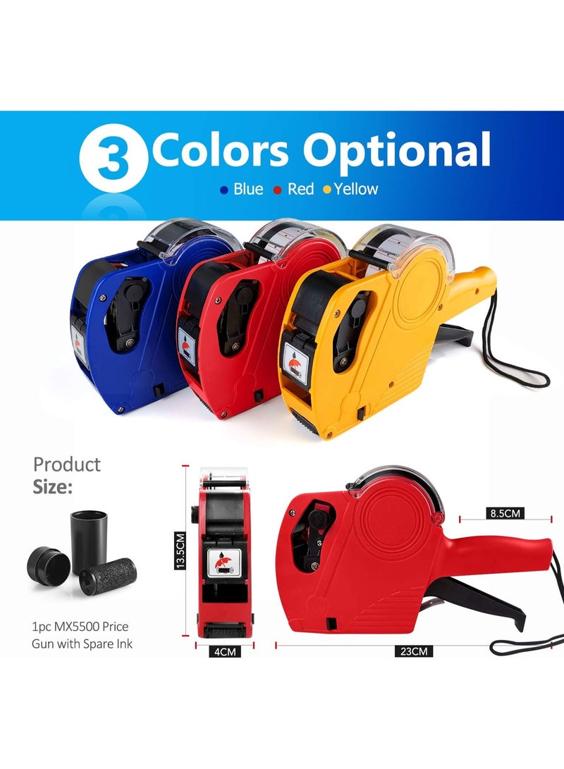 MX5500 8 Digits Price Tag Gun, Price Gun Kit with 3 Ink Refill Pricing Gun, Premium Label Gun Label Maker Pricing for Office Retail Shop Grocery Store Organization Marking (Red) - Image 3