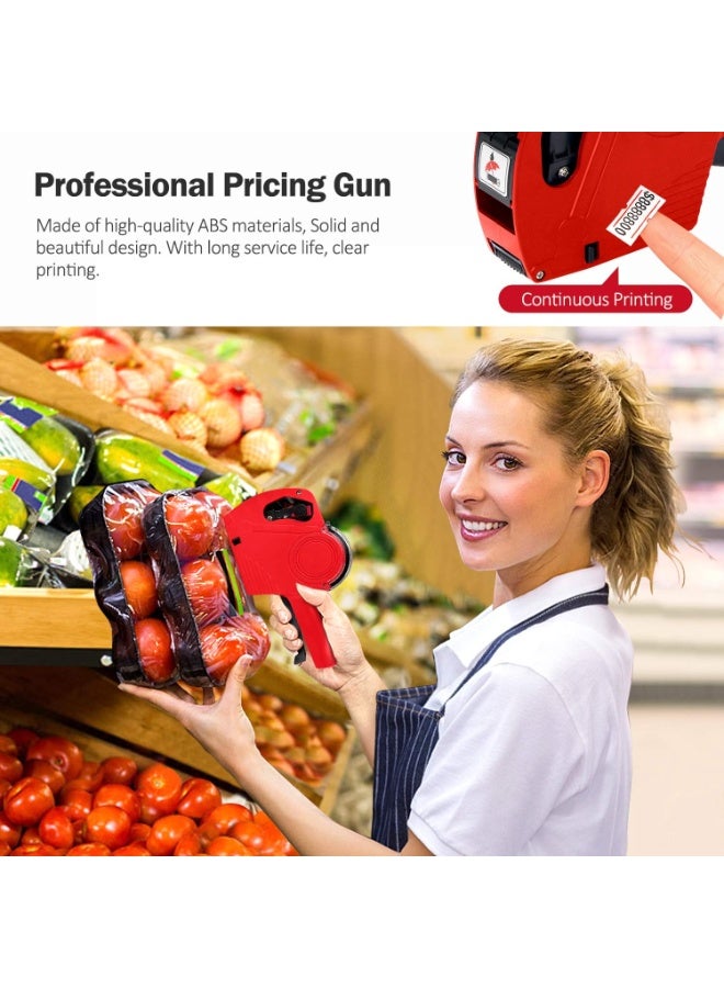 MX5500 8 Digits Price Tag Gun, Price Gun Kit with 3 Ink Refill Pricing Gun, Premium Label Gun Label Maker Pricing for Office Retail Shop Grocery Store Organization Marking (Red) - Image 4