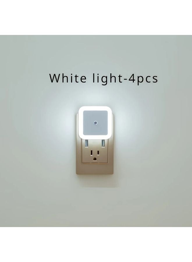 4 قطع من مصابيح ليد الذكية البيضاء ذات حساسية الحركة للمنزل، بمقبس أمريكي، موفرة للطاقة - Image 1