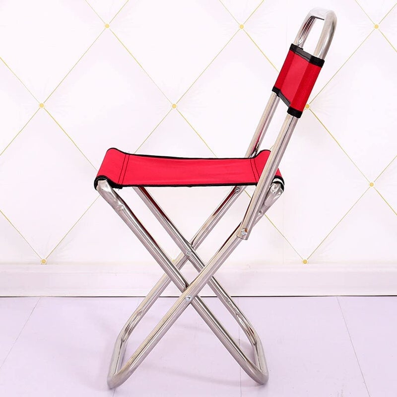 BIGFALCON Premium Folding Camping Chair Outdoor Portable FishingPicnicHiking and Traveling StoolChair with Backrest Relaxing Sketching Chair Red Without Bag - Image 2