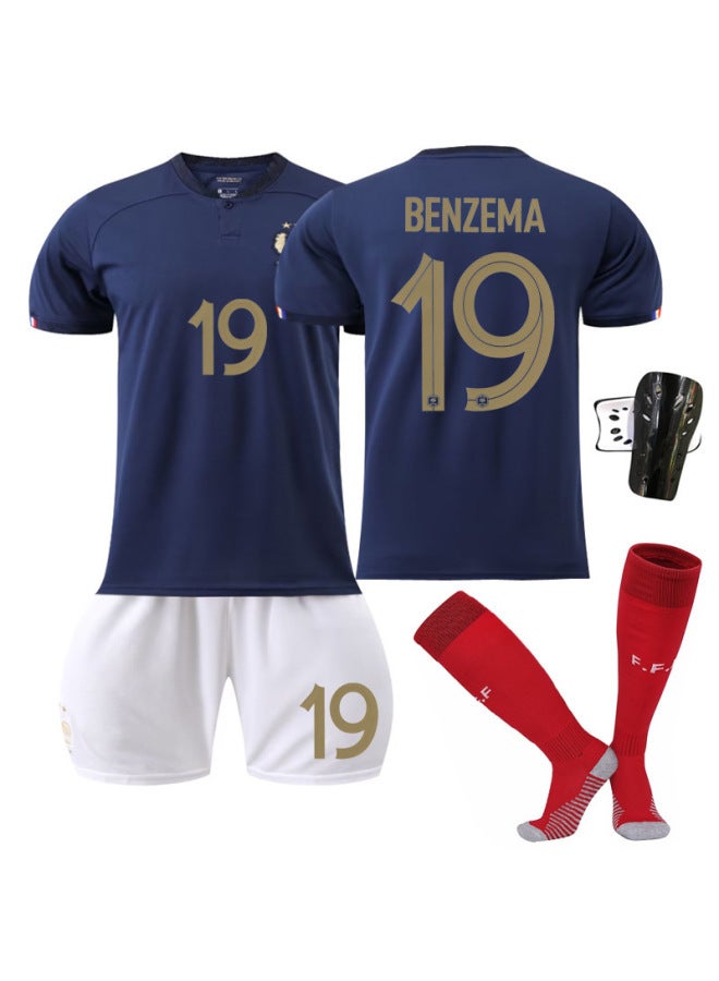 22-23 France Home 19 With Socks + Protective Gear Football Jersey - Image 1