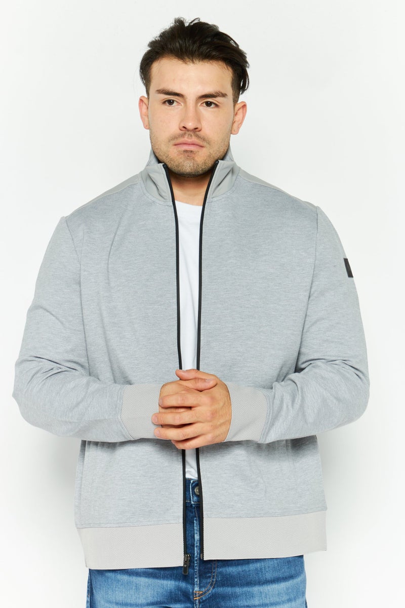 Michael Kors سويت شيرت رياضي للرجال بأكمام طويلة، خارجي، رمادي - Image 1