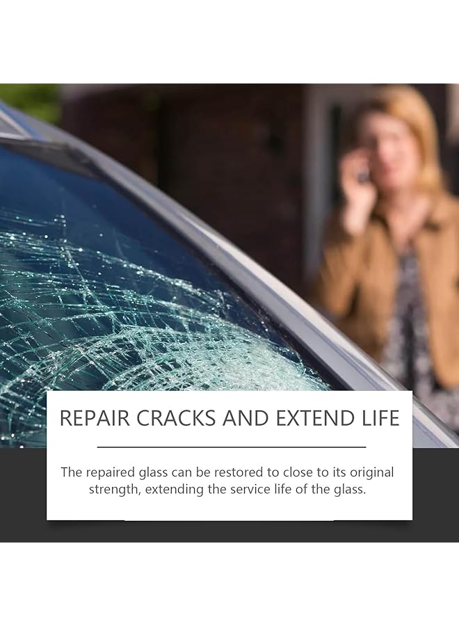 كاست ويف مجموعة إصلاح شقوق الزجاج الأمامي، حل سريع لإصلاح زجاج السيارة الأمامي من الخدوش والشقوق، محلول إصلاح الزجاج المقاوم للعوامل الجوية (20 مل) - Image 3