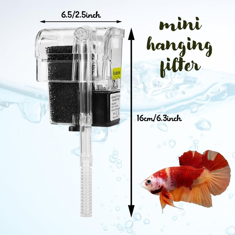 Scroll Store Store Mini Transparent Hang on Back Filter LY-401 | 2.5W, 250L/Hr | Compact Aquarium Hang on Filter for Small Fish Tanks & Bowls - Image 5