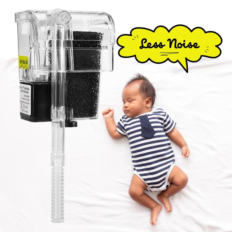 Scroll Store Store Mini Transparent Hang on Back Filter LY-401 | 2.5W, 250L/Hr | Compact Aquarium Hang on Filter for Small Fish Tanks & Bowls - Image 4