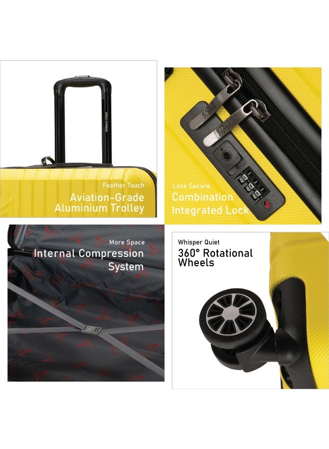 Eagle Express Aura, Hard Trolley Luggage -1 Piece - 24 Inch  – Yellow – ABS Scratch-Resistant Suitcases with 360° Spinner Wheels, 1-Year Warranty & Protective Cover - Image 5