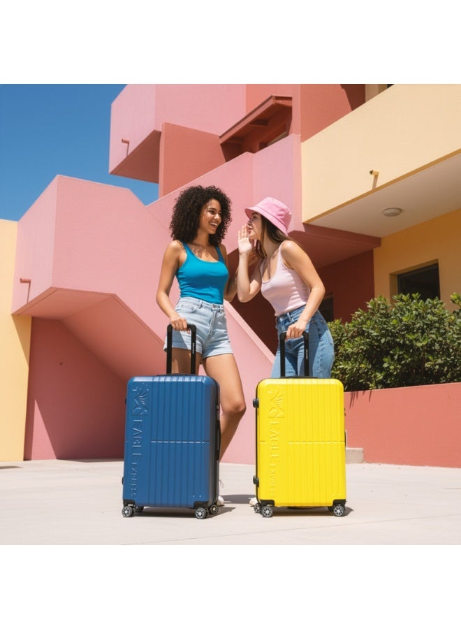 Eagle Express Aura, Hard Trolley Luggage -1 Piece - 24 Inch  – Yellow – ABS Scratch-Resistant Suitcases with 360° Spinner Wheels, 1-Year Warranty & Protective Cover - Image 4