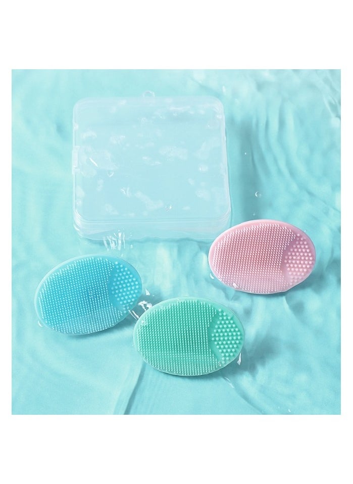 General Three-piece baby supplies cleaning massage shampoo brush baby bath artifact to remove dandruff soft silicone bath brush  - Image 1