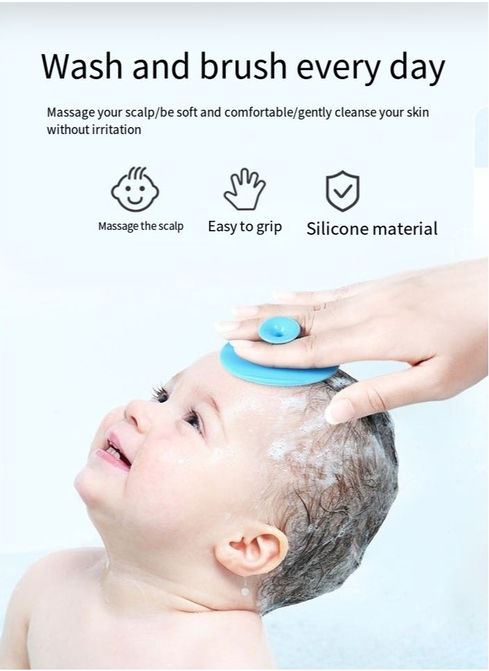 General Three-piece baby supplies cleaning massage shampoo brush baby bath artifact to remove dandruff soft silicone bath brush  - Image 3
