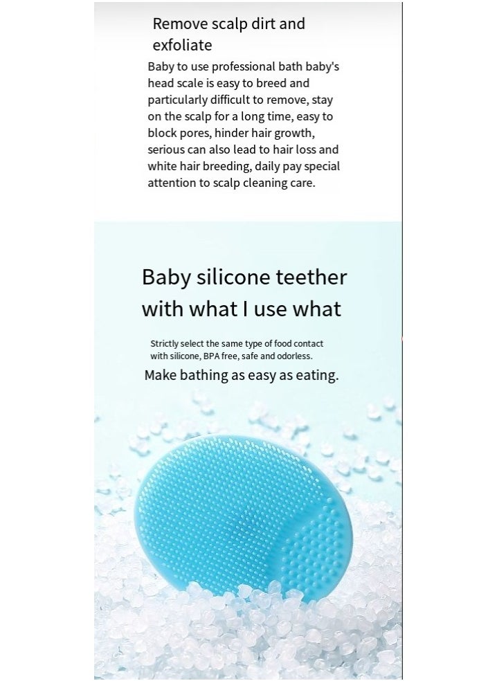 General Three-piece baby supplies cleaning massage shampoo brush baby bath artifact to remove dandruff soft silicone bath brush  - Image 4