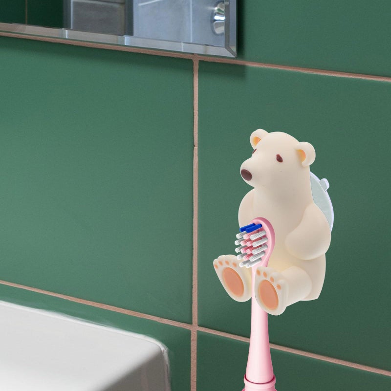 Suction Cup Toothbrush Holder Wall Mount Organizer For Bathroom Shower - Image 4