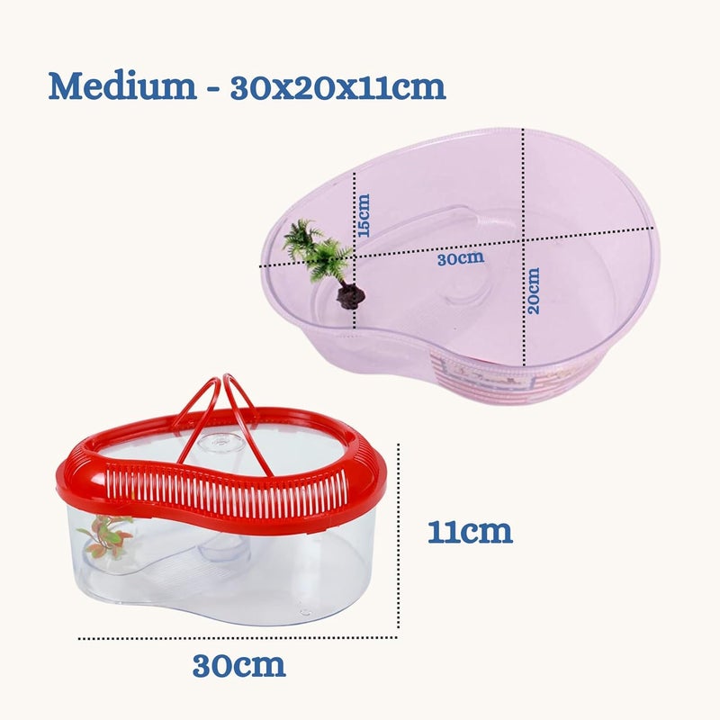 JAINSONS Turtle House Reptile Carrier with Cover and Handle (Colour May Vary, Small) - Image 5
