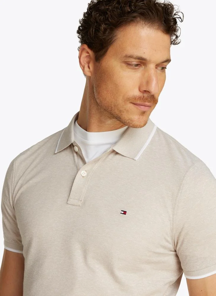 TOMMY HILFIGER Regular Fit Linen Short Sleeve Polo