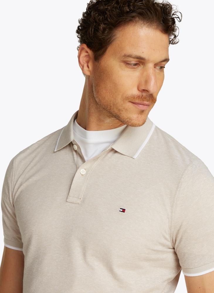 TOMMY HILFIGER Regular Fit Linen Short Sleeve Polo - Image 3