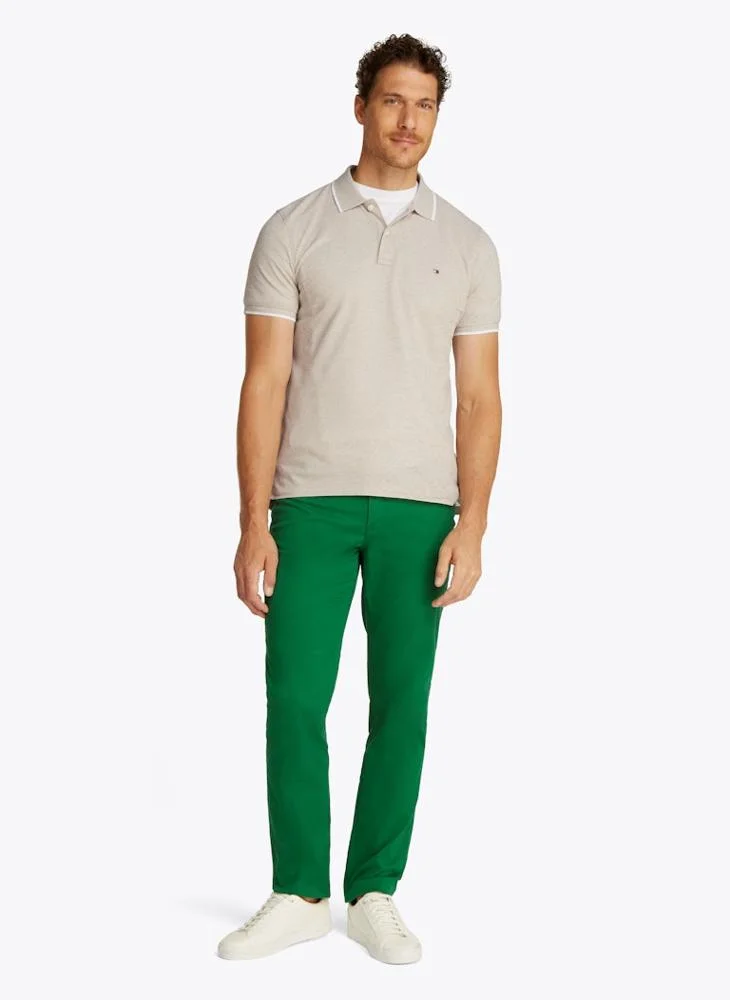 TOMMY HILFIGER Regular Fit Linen Short Sleeve Polo
