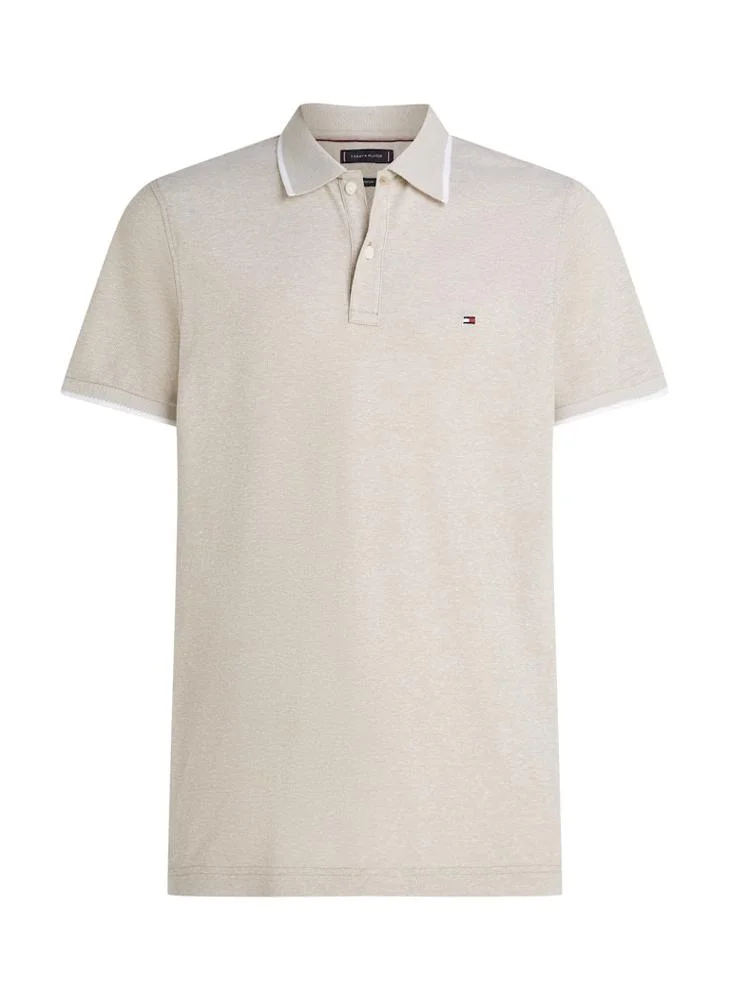 TOMMY HILFIGER Regular Fit Linen Short Sleeve Polo