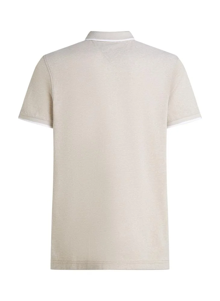 TOMMY HILFIGER Regular Fit Linen Short Sleeve Polo
