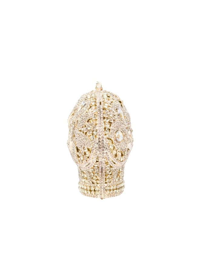 Dollar's Elegant Sparkle Crystal Purse CP63 - Metal Rhinestone Evening Clutch Bag, Bridal Wedding Party Handbag, Crossbody Chain Bag, Formal Event Stylish Designer Purse Gift (Gold) - Image 3