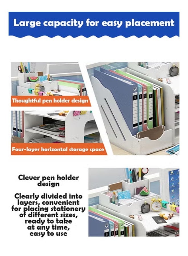 كلناميان رف ملفات متعدد الطبقات ومنظم سطح المكتب وحل تخزين اللوازم المكتبية والكتب والمستندات - Image 4