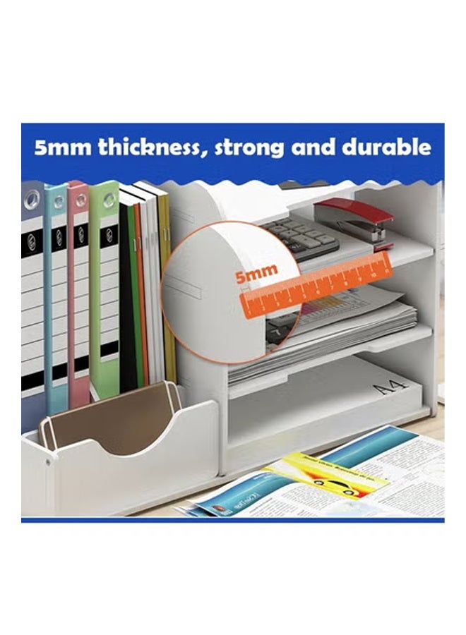 كلناميان رف ملفات متعدد الطبقات ومنظم سطح المكتب وحل تخزين اللوازم المكتبية والكتب والمستندات - Image 3