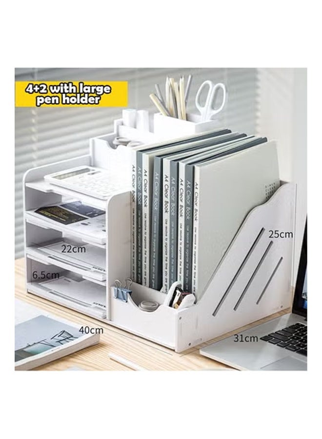 كلناميان رف ملفات متعدد الطبقات ومنظم سطح المكتب وحل تخزين اللوازم المكتبية والكتب والمستندات - Image 2