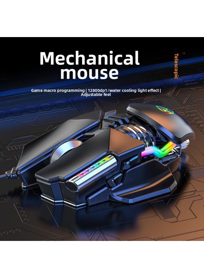 P3 Mechanical Rgb Mouse Wired Macro Programming Eat Chicken Computer Notebook Desktop Office Game E-sports-Color:wired Black - Image 3