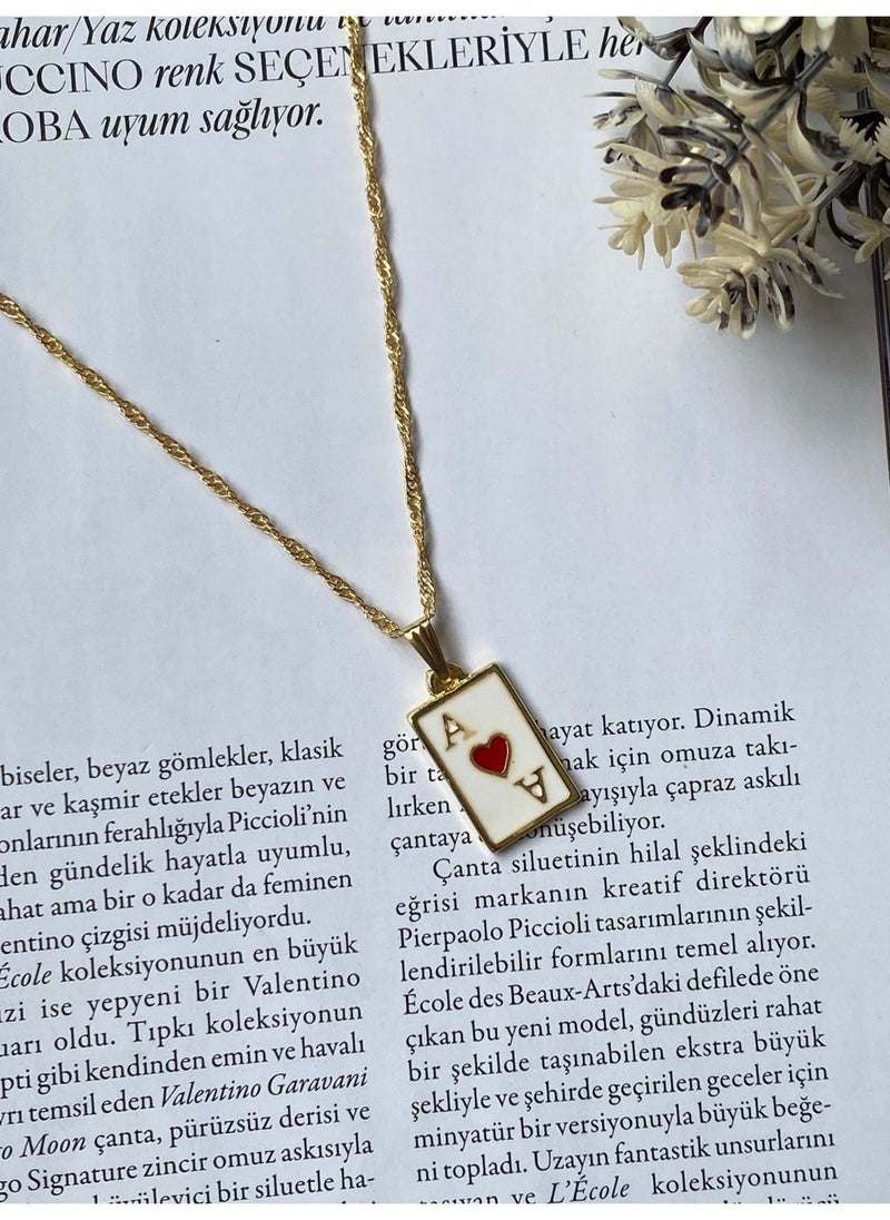 Fiamoss - Gold Women Gold Plated Ace of Cups Necklace Tarot Card Necklace Gold Plated - Image 1