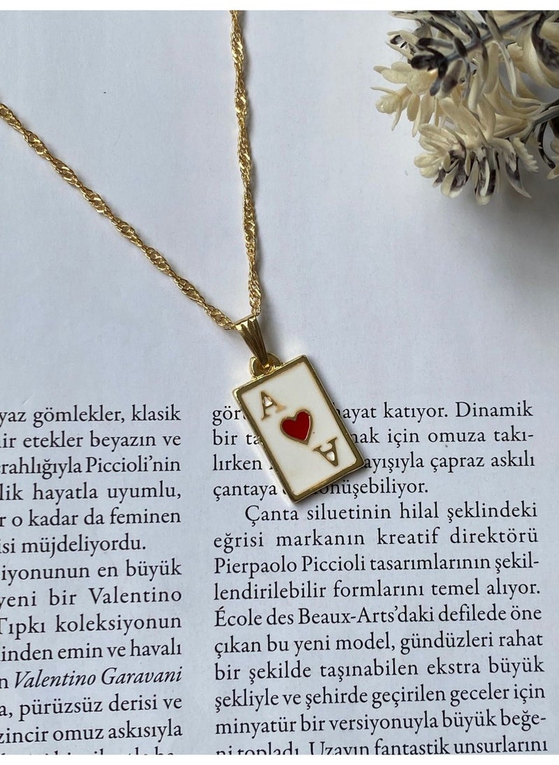 Fiamoss - Gold Women Gold Plated Ace of Cups Necklace Tarot Card Necklace Gold Plated - Image 1