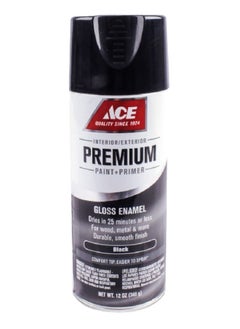 ACE Premium Gloss Enamel Spray Paint Black 12 Oz 17004 