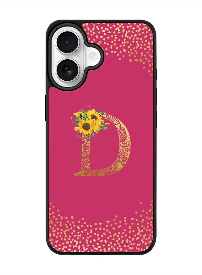 Stylizedd iPhone 17 Case, [Compatible with MagSafe] Slim Magnetic cover Phone Case iPhone 17 -Custom Floral Monogram - D ( Deep Pink ) - Image 1