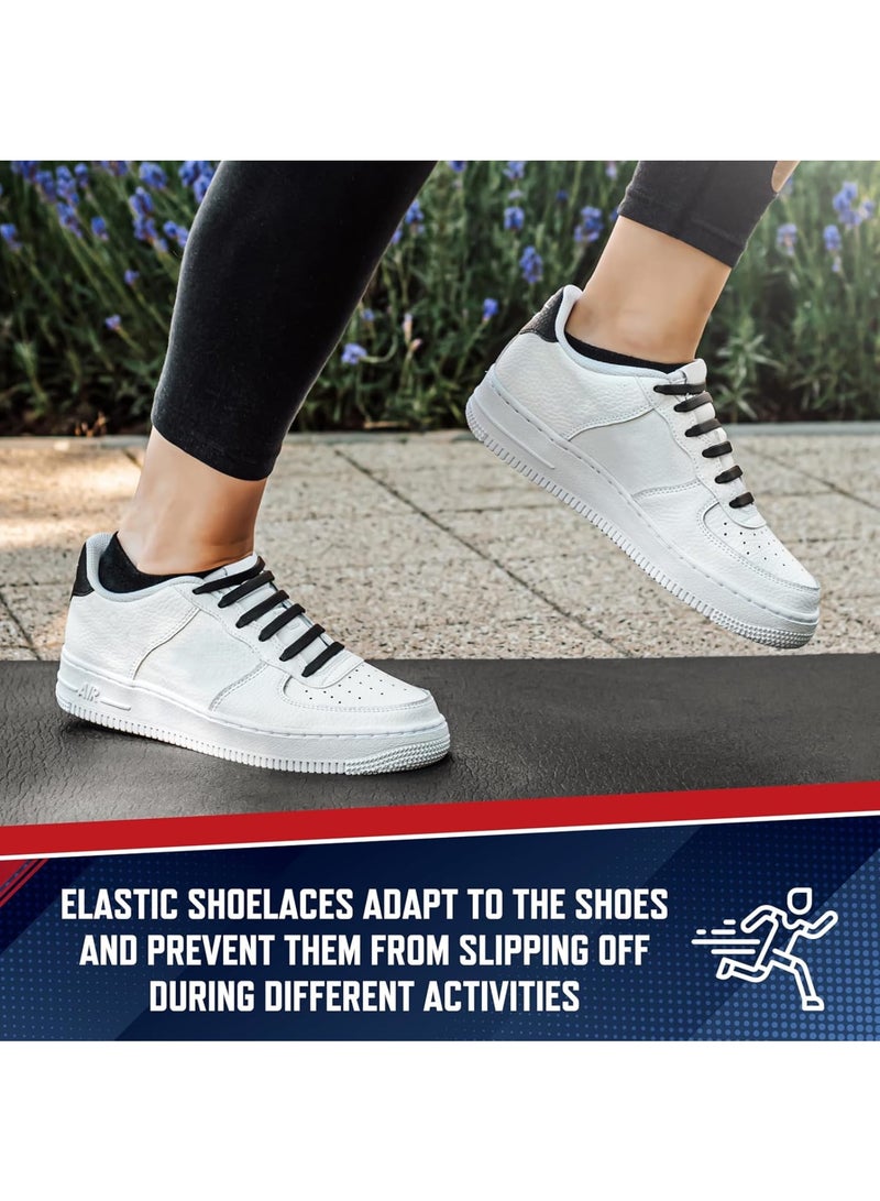 SOLARAE No Tie Shoe Laces for Kids and Adults, Elastic Laces for Trainers, Silicone Tieless Flat Shoelaces for Running Shoes - Image 2